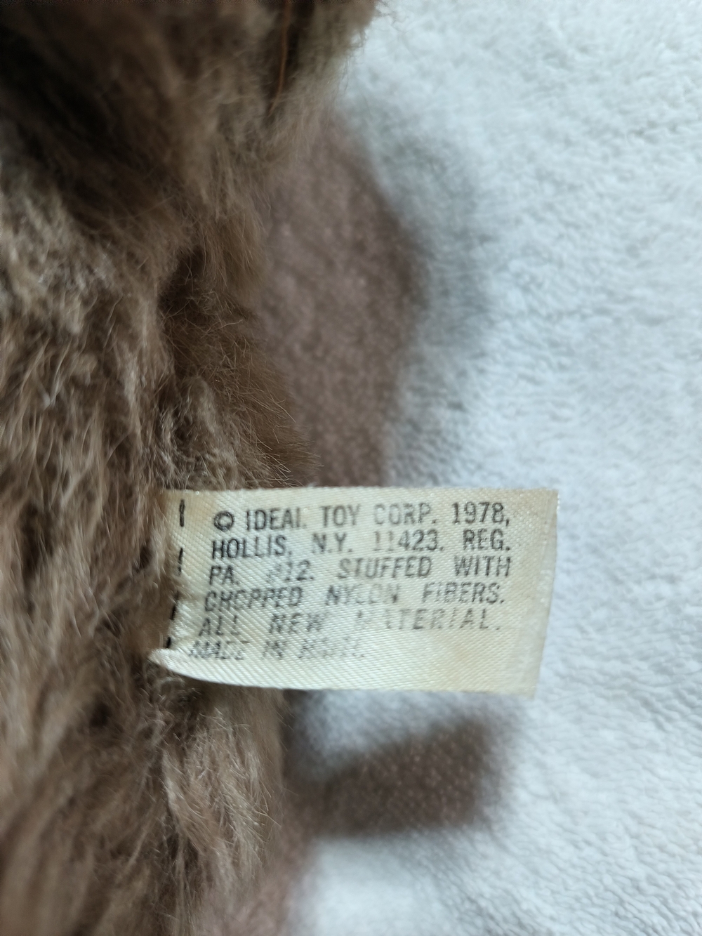 Vintage Brown Plush Teddy Bear with Original Ideal Toy Corp Tag - Picture 8 of 8